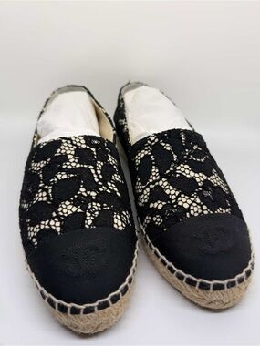 Chanel espadrilles size 38 black